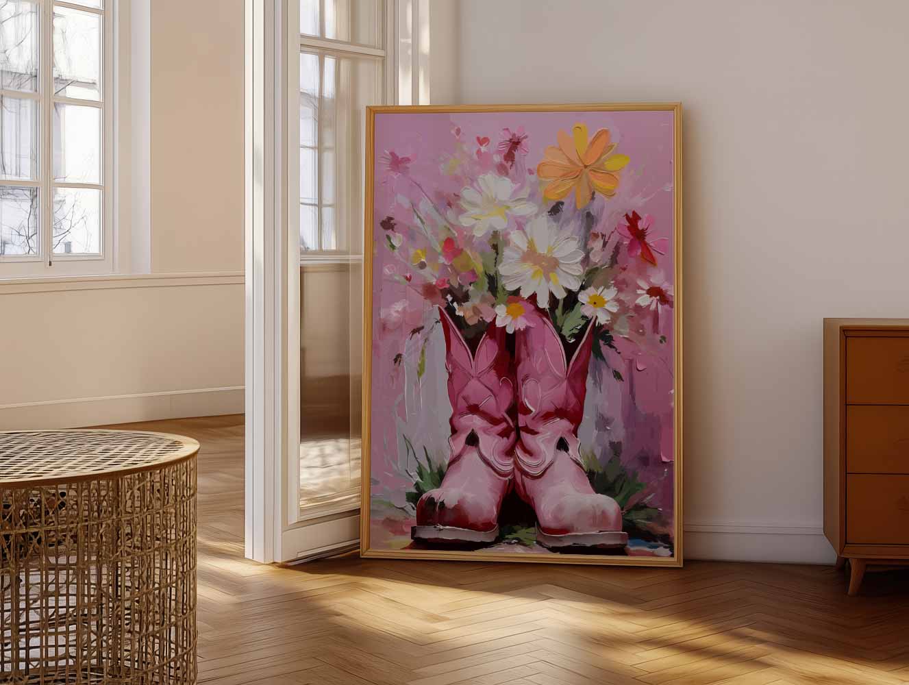 Bloemenlaarzen Poster