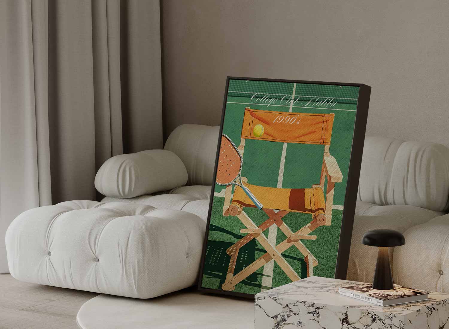 Vintage Tennis Vibes Kunstwerk-canvas-dibond-plexiglas-wanddecoratie-WallArtistic