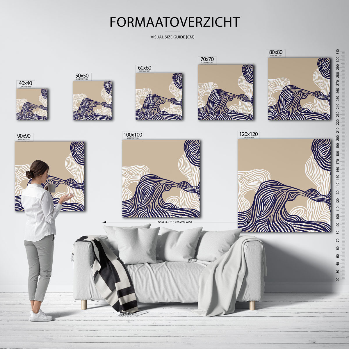 Golvende lijnen Poster