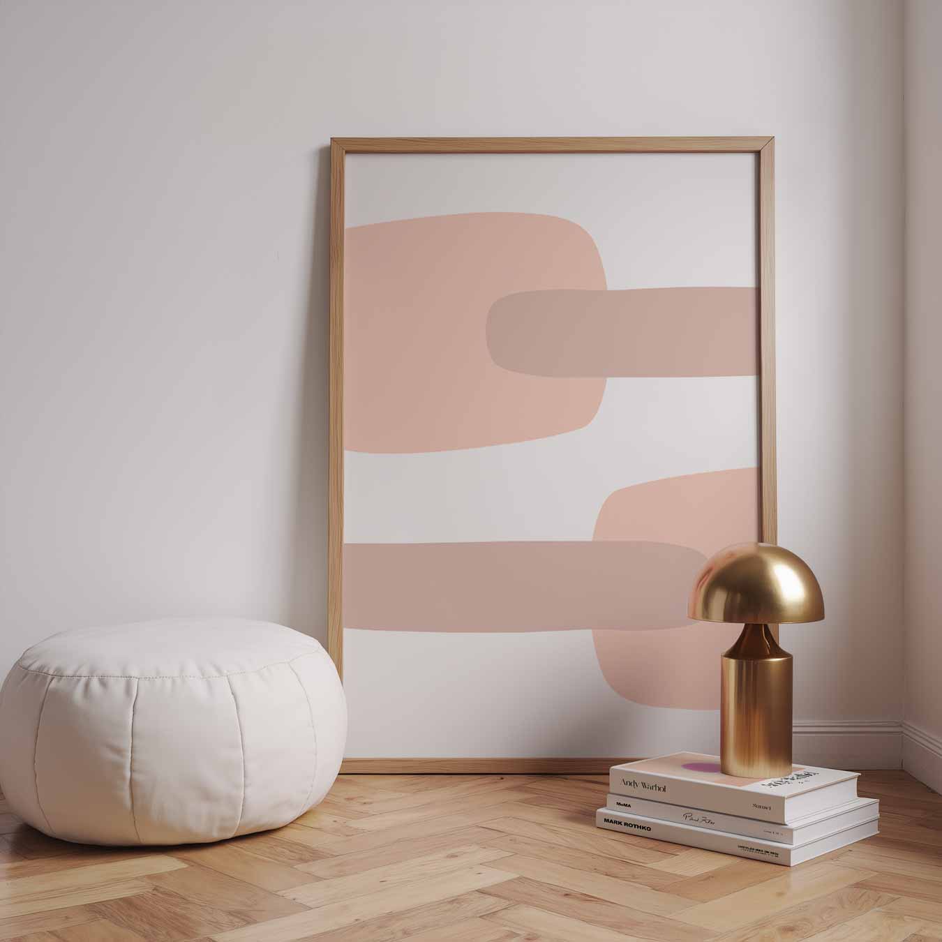 Zachte Aardetinten Abstracte Kunstposter-WallArtistic