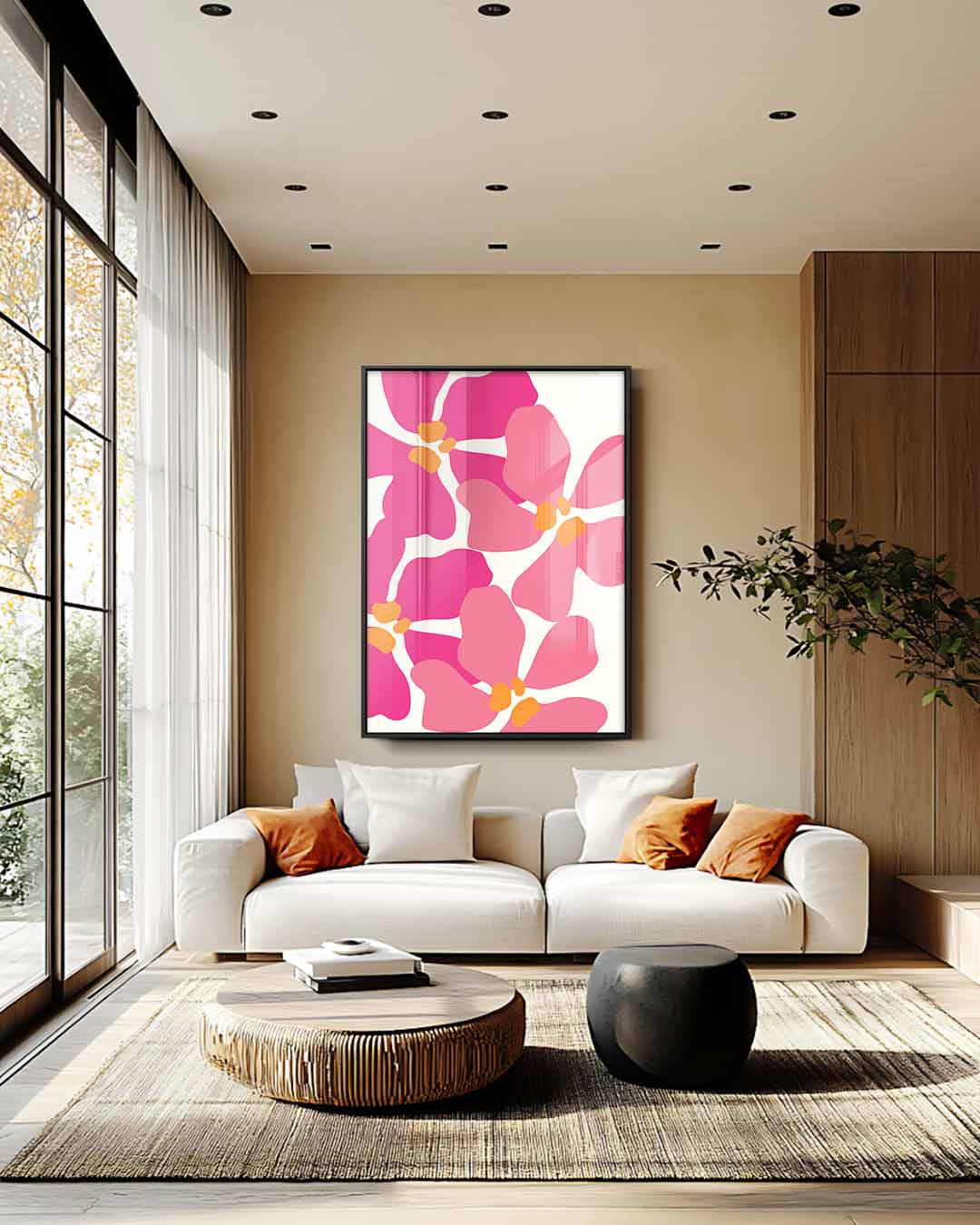 Bloeiende Roze Orchideeën Kunstwerk-canvas-dibond-plexiglas-wanddecoratie-WallArtistic