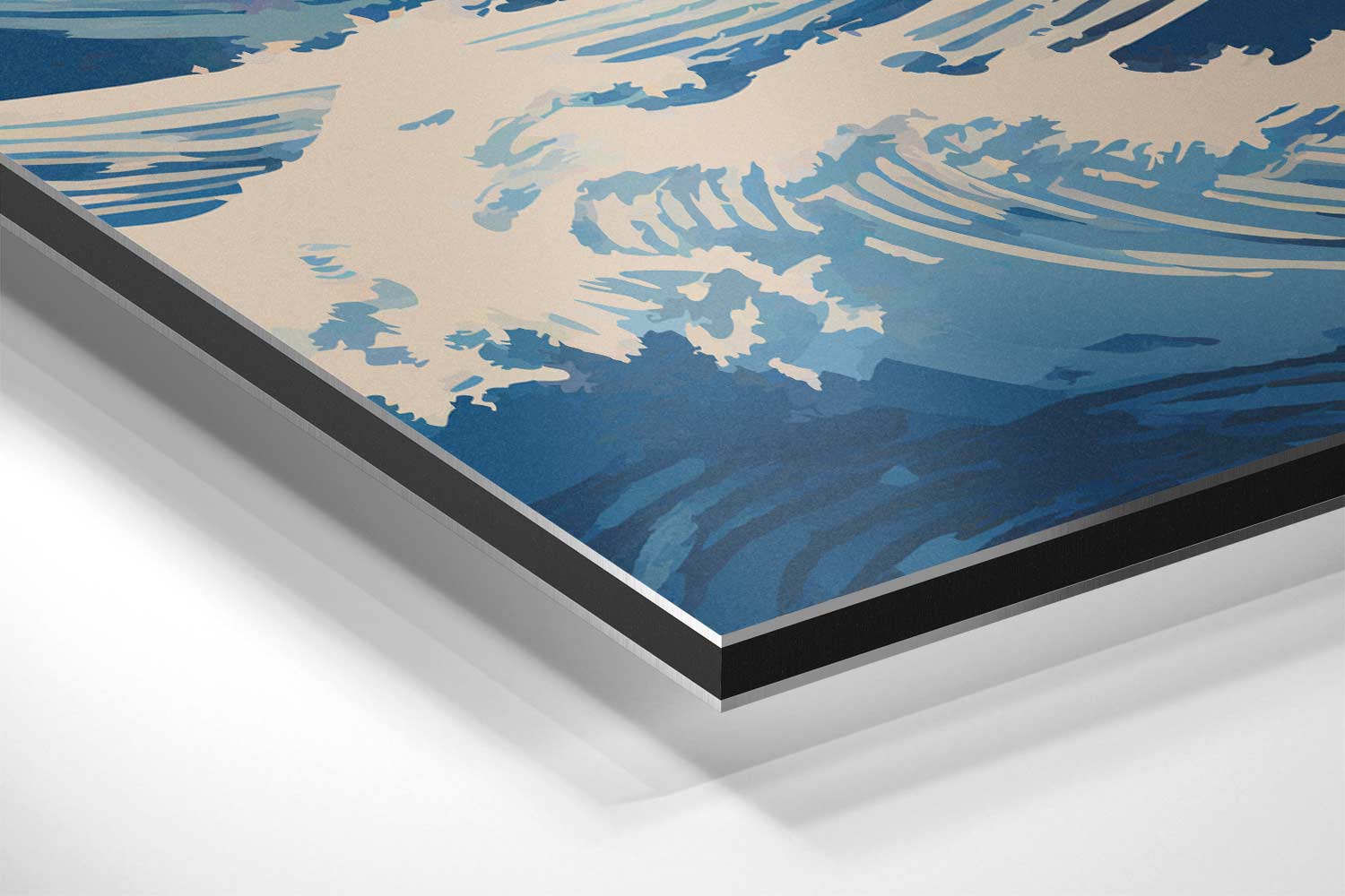 Golven van de Zonsondergang Kunstwerk-canvas-dibond-plexiglas-wanddecoratie-WallArtistic
