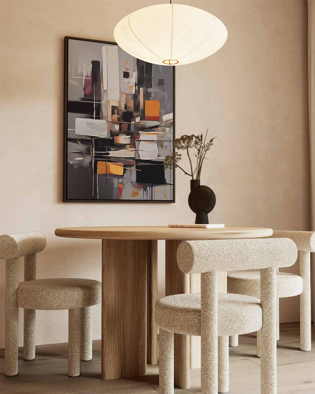 Abstract Stadsleven Schilderij Kunstwerk-canvas-dibond-plexiglas-wanddecoratie-WallArtistic
