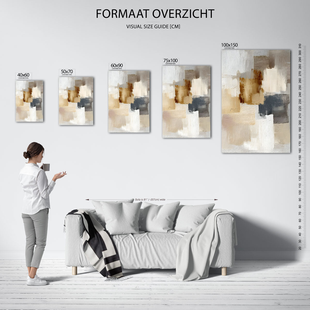 Zachte kleuren compositie Kunstwerk
