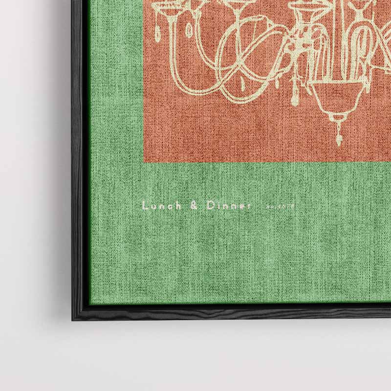 Retro Kroonluchter Illustratie Kunstwerk-canvas-dibond-plexiglas-wanddecoratie-WallArtistic