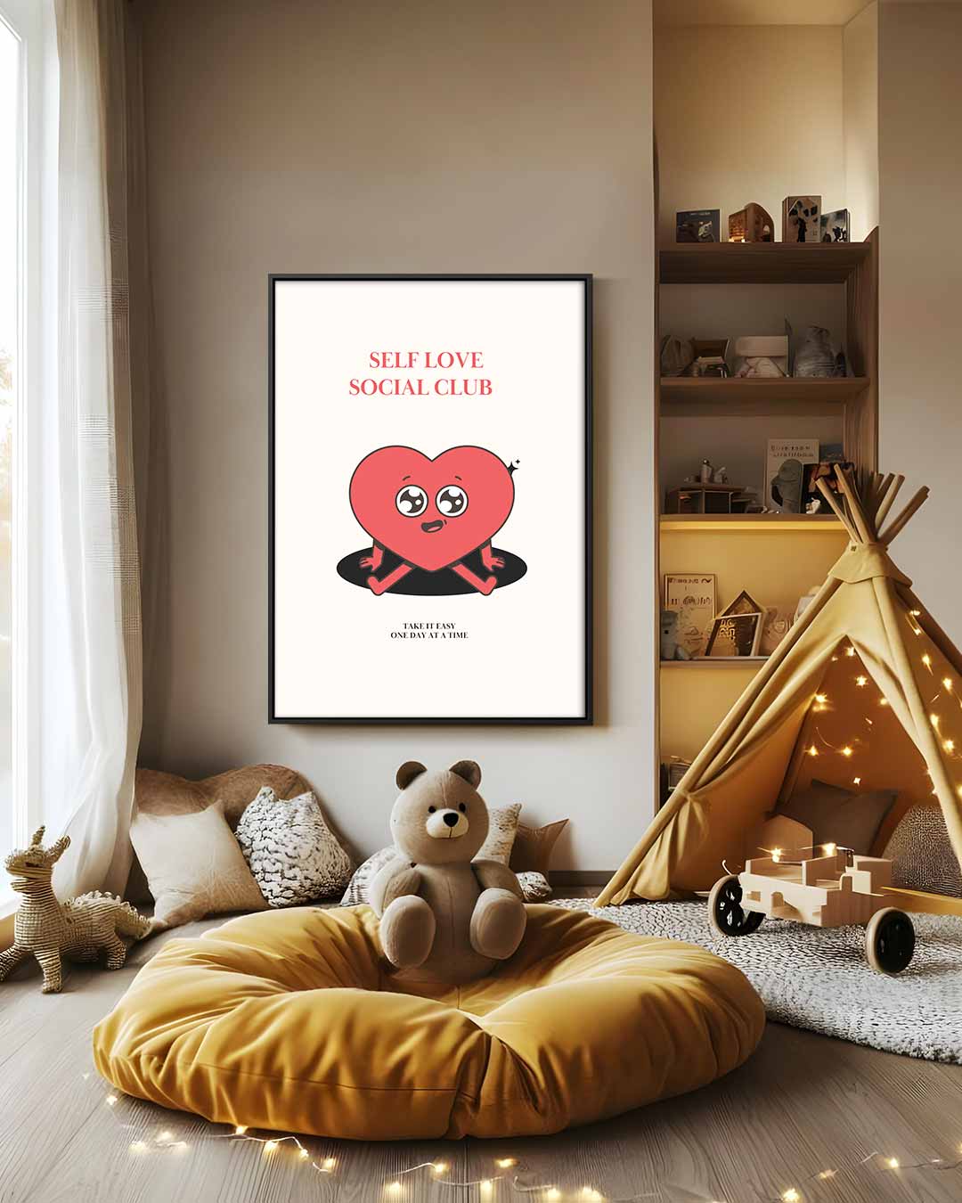 Schattig Zelfliefde Hart Kunstwerk-canvas-dibond-plexiglas-wanddecoratie-WallArtistic