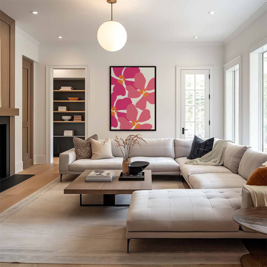Bloeiende Roze Orchideeën Kunstwerk-canvas-dibond-plexiglas-wanddecoratie-WallArtistic