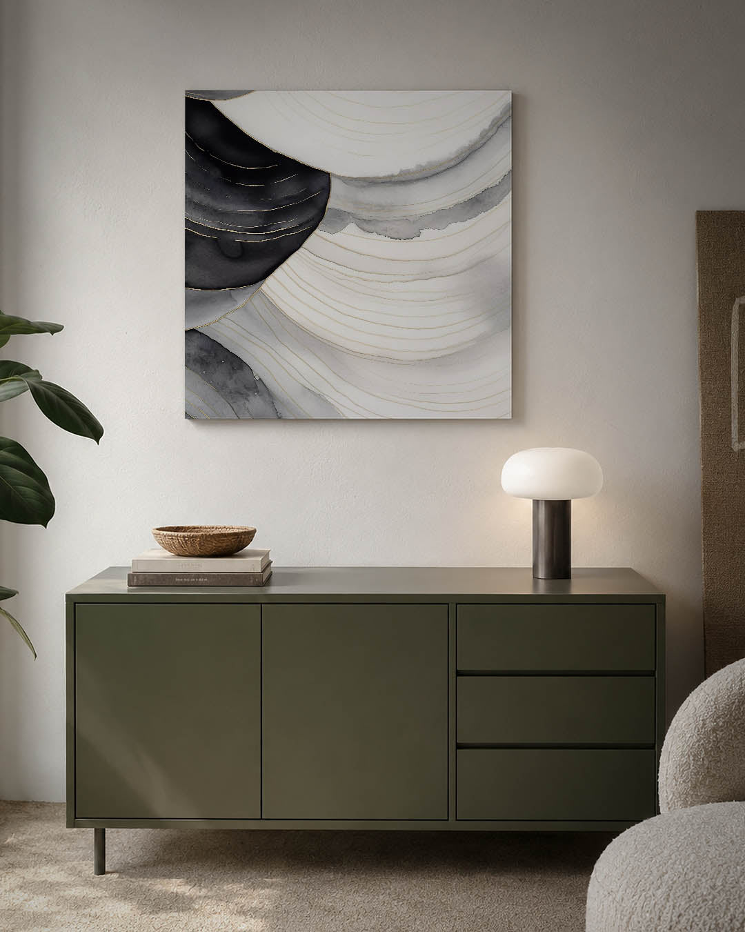 Golvende lijnen compositie Kunstwerk