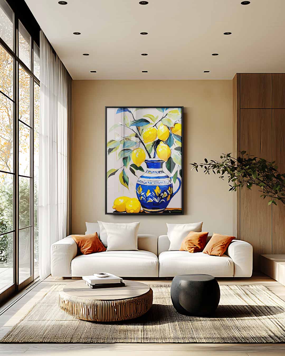 Frisse Citroen Schilderij Kunstwerk-canvas-dibond-plexiglas-wanddecoratie-WallArtistic