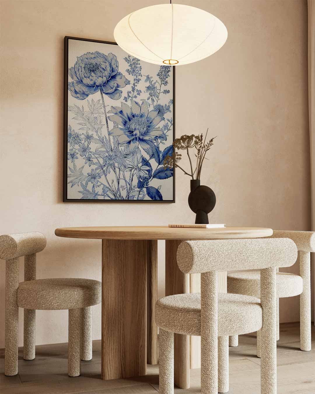 Bloeiende Blauwdruk Kunstwerk-canvas-dibond-plexiglas-wanddecoratie-WallArtistic