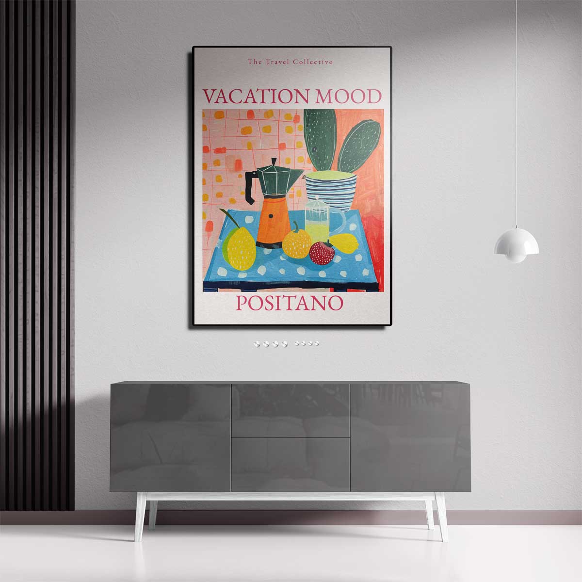 Zomerse Positano Vibes Kunstwerk-canvas-dibond-plexiglas-wanddecoratie-WallArtistic