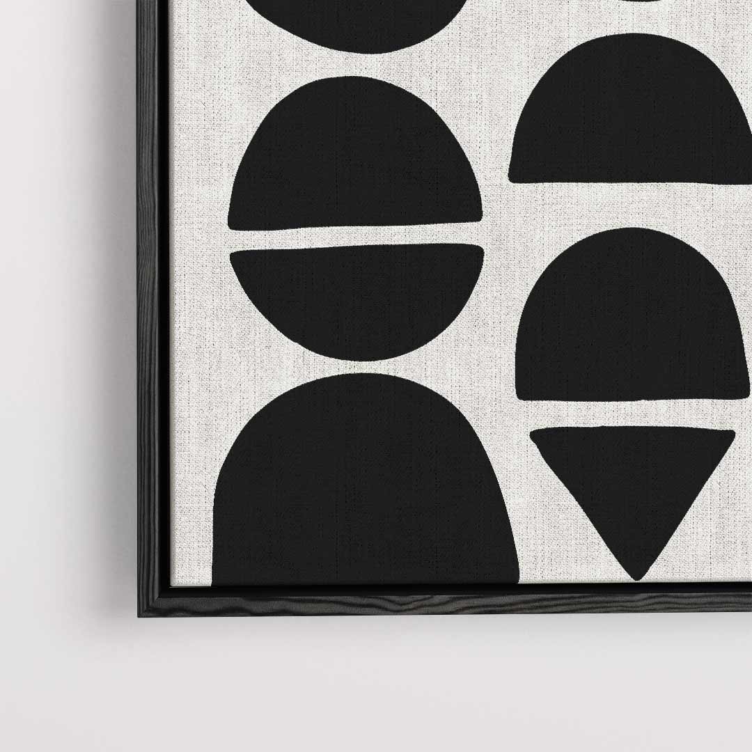 Zwarte Vormen op Wit Kunstwerk-canvas-dibond-plexiglas-wanddecoratie-WallArtistic