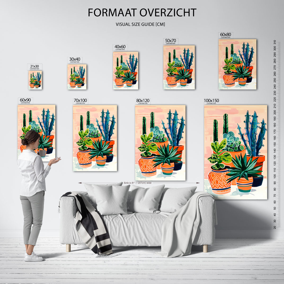 Groene planten in potten Poster