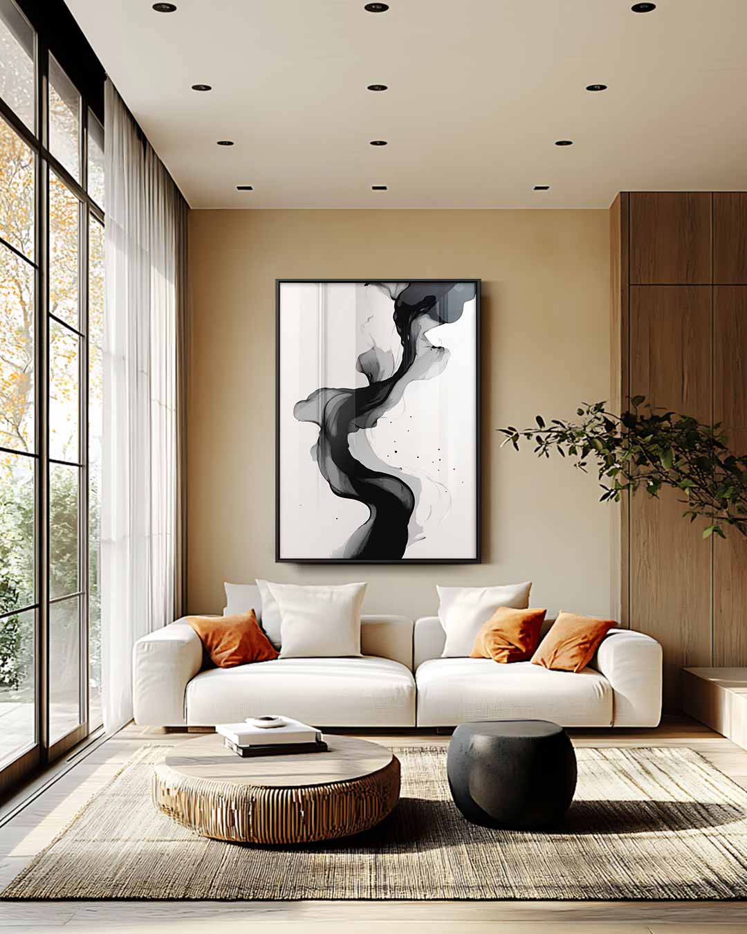 Vloeiende Donkere Golf Kunstwerk-canvas-dibond-plexiglas-wanddecoratie-WallArtistic
