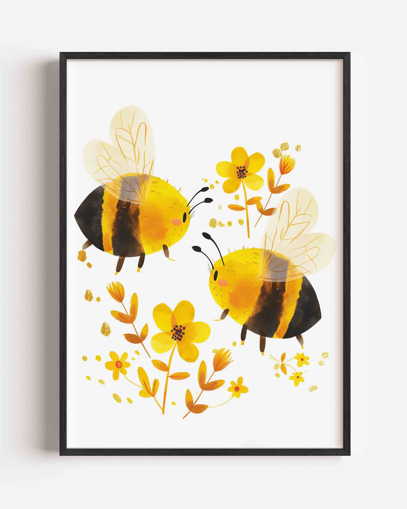 Bijen en bloemen Poster