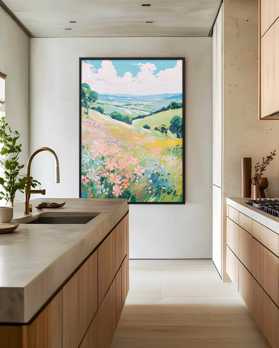 Zomerse Bloemenveld Harmonie Kunstwerk-canvas-dibond-plexiglas-wanddecoratie-WallArtistic