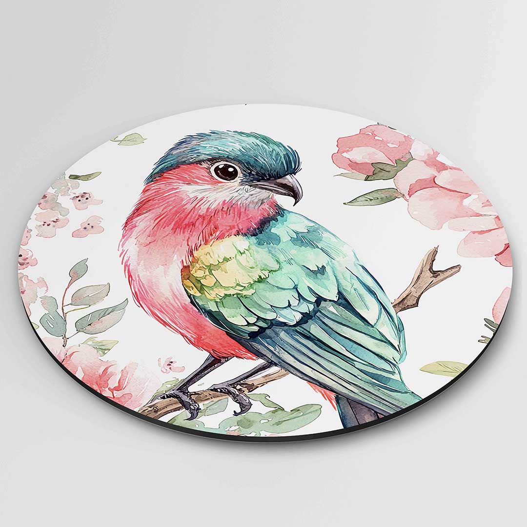 Vogel en bloemen Muurcirkel