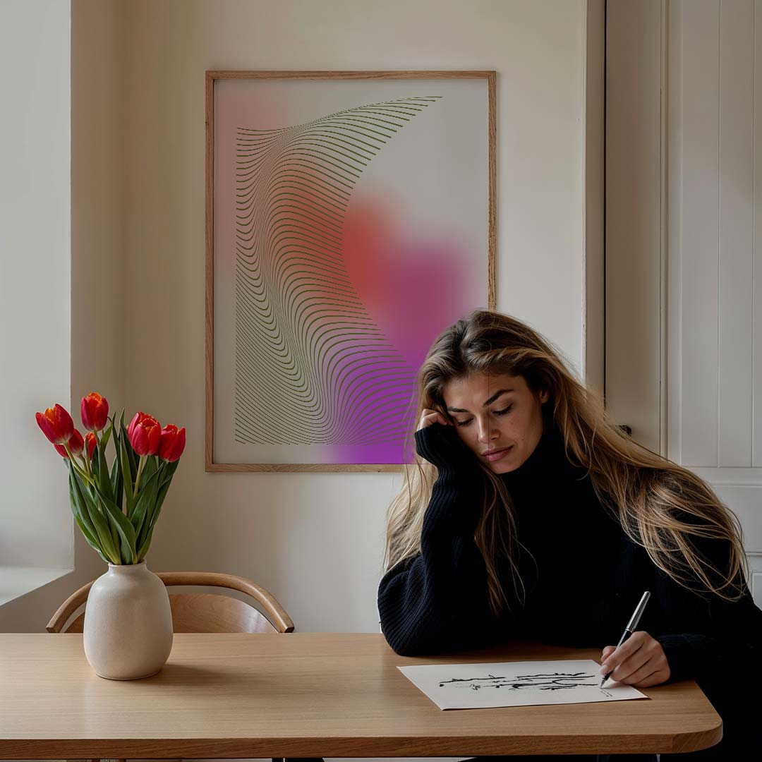 Kleurrijke Abstracte Golf Poster-WallArtistic