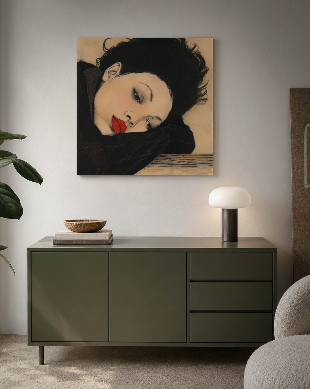 Dromerige vrouw Kunstwerk