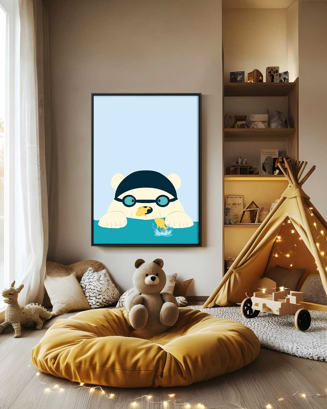 Speelse IJskoning Kunstwerk-canvas-dibond-plexiglas-wanddecoratie-WallArtistic