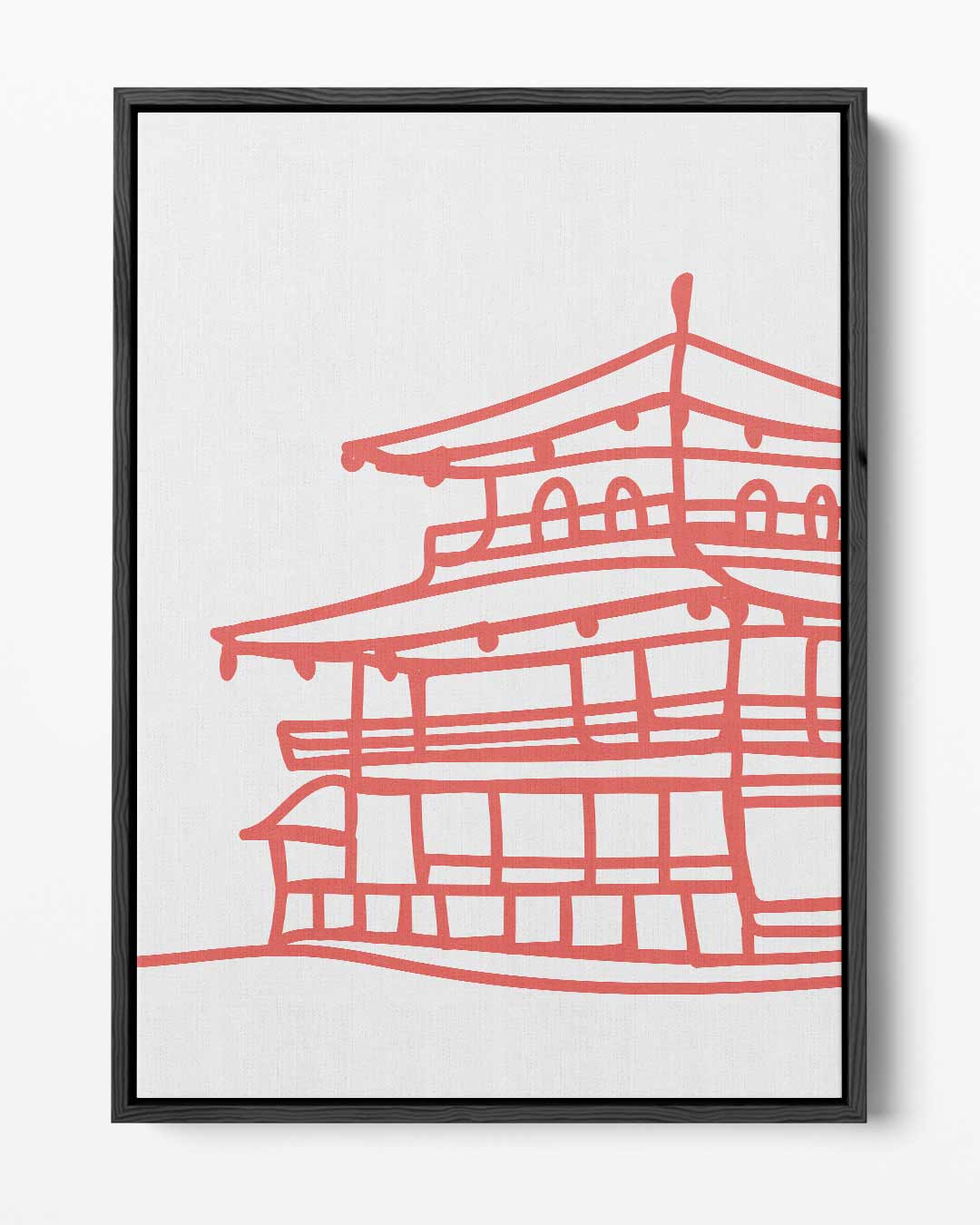 Rode Tempel Schets Kunstwerk-canvas-dibond-plexiglas-wanddecoratie-WallArtistic