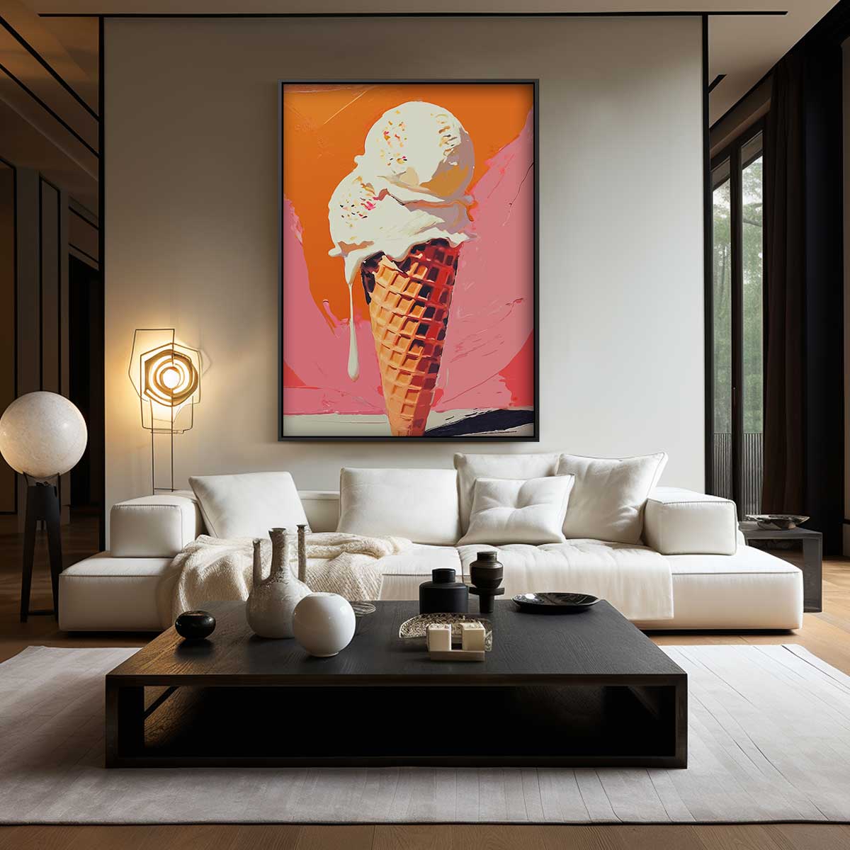 Verrukkelijke IJscone in Kunst Kunstwerk-canvas-dibond-plexiglas-wanddecoratie-WallArtistic