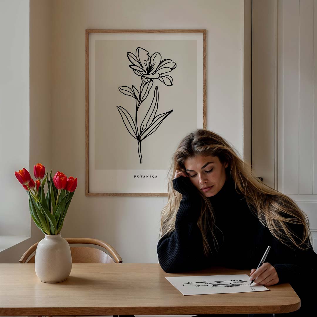 Stijlvolle Botanische Bloemenposter-WallArtistic