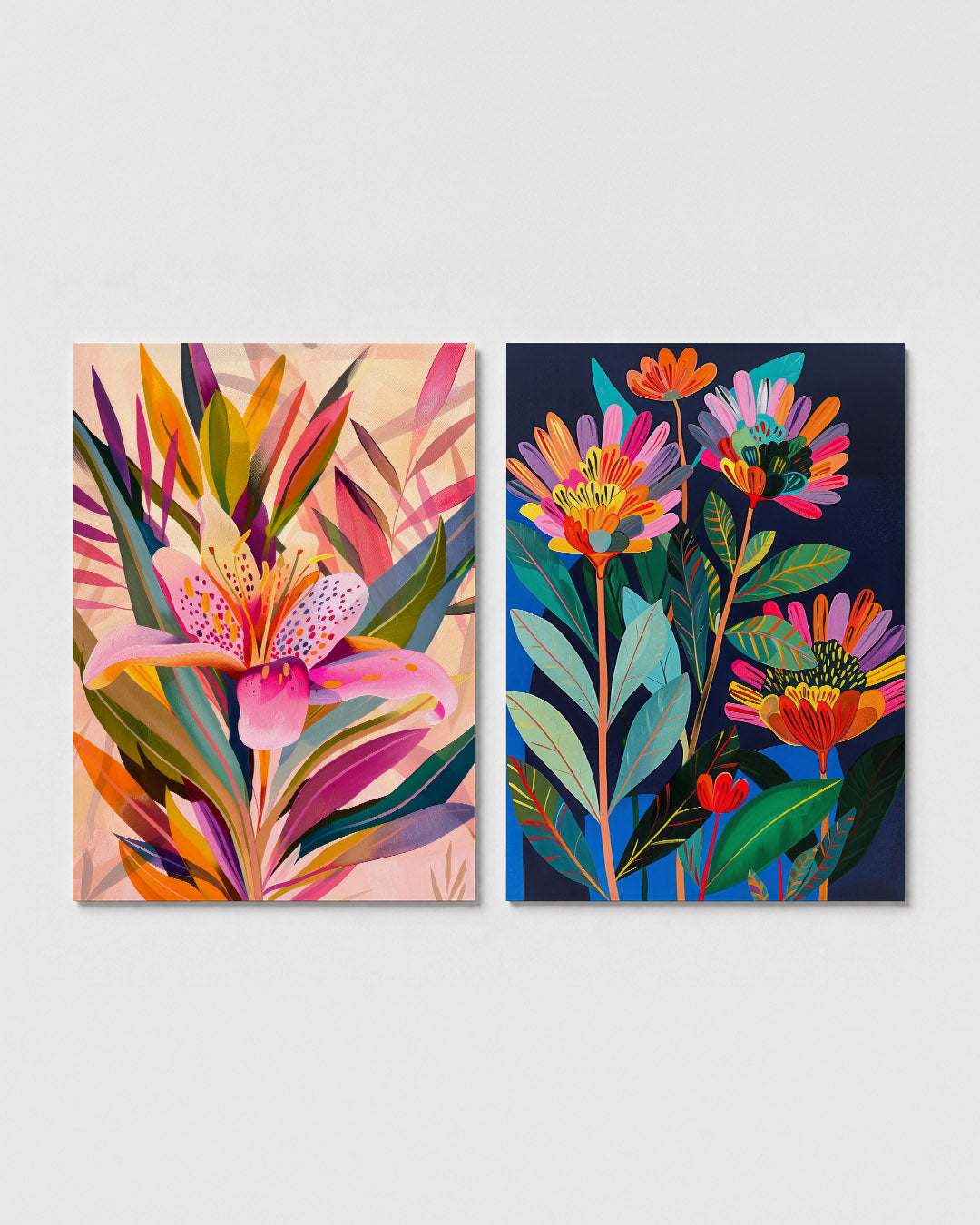 Kleurrijke bloemexplosie Posterset