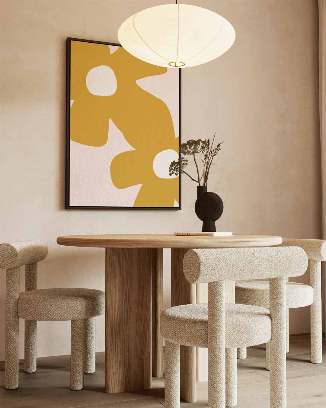 Bloemen in het Zonnegeel Kunstwerk-canvas-dibond-plexiglas-wanddecoratie-WallArtistic