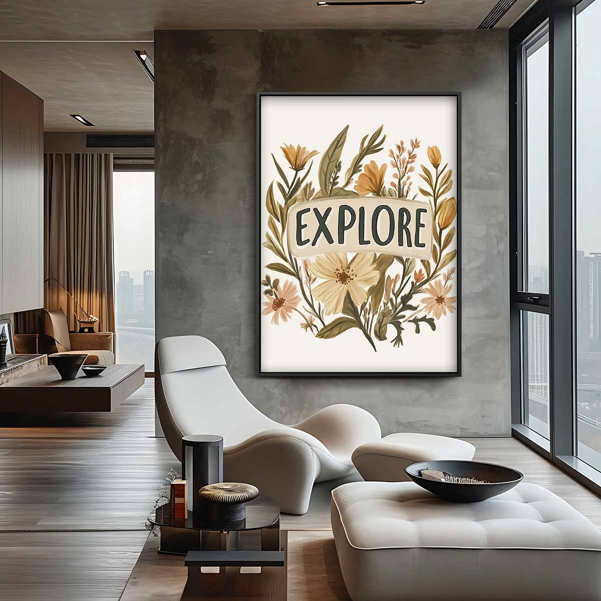 Bloemrijke Verkenning Kunstwerk-canvas-dibond-plexiglas-wanddecoratie-WallArtistic