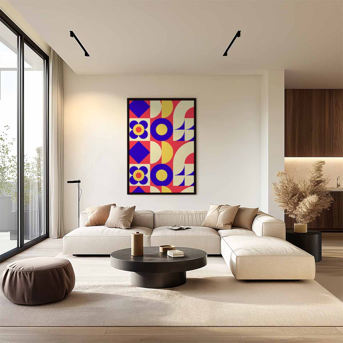 Retro Geometrische Print Kunstwerk-canvas-dibond-plexiglas-wanddecoratie-WallArtistic