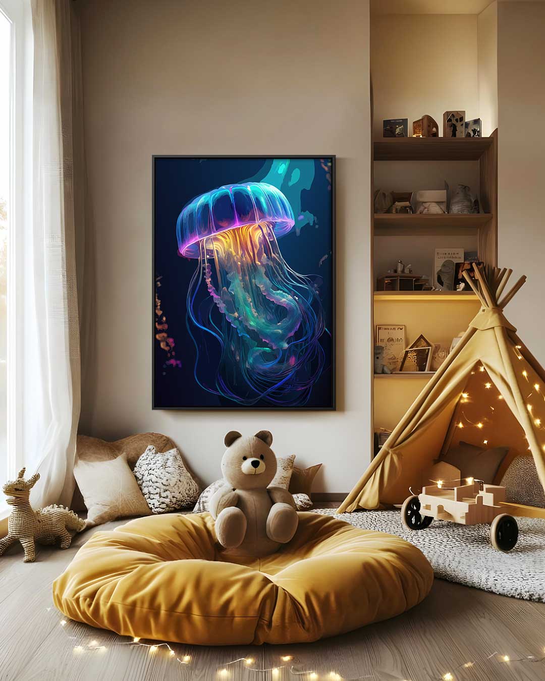 Magische Kwal in Kleur Kunstwerk-canvas-dibond-plexiglas-wanddecoratie-WallArtistic