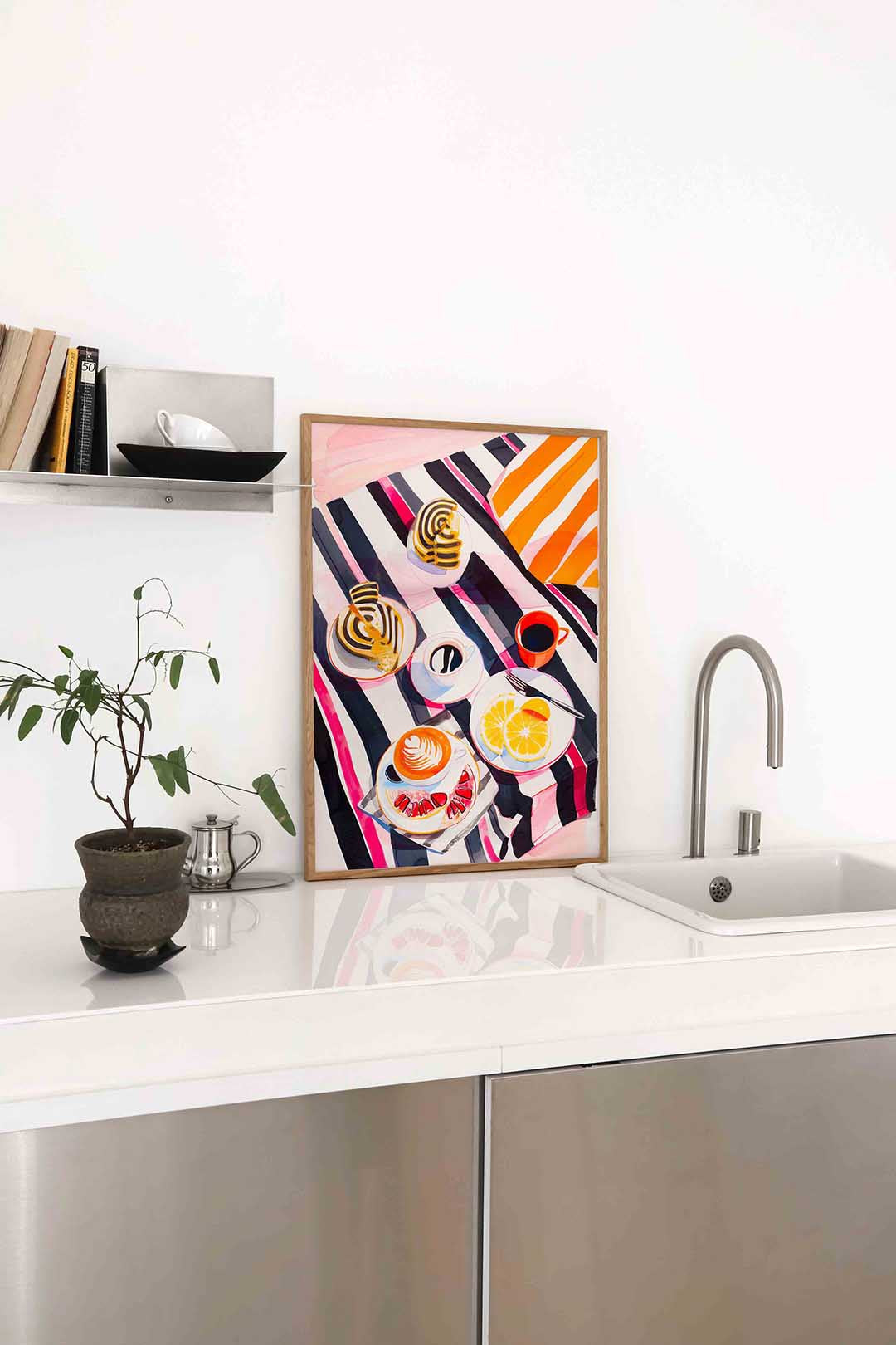 Ontbijt met koffie en fruit Poster
