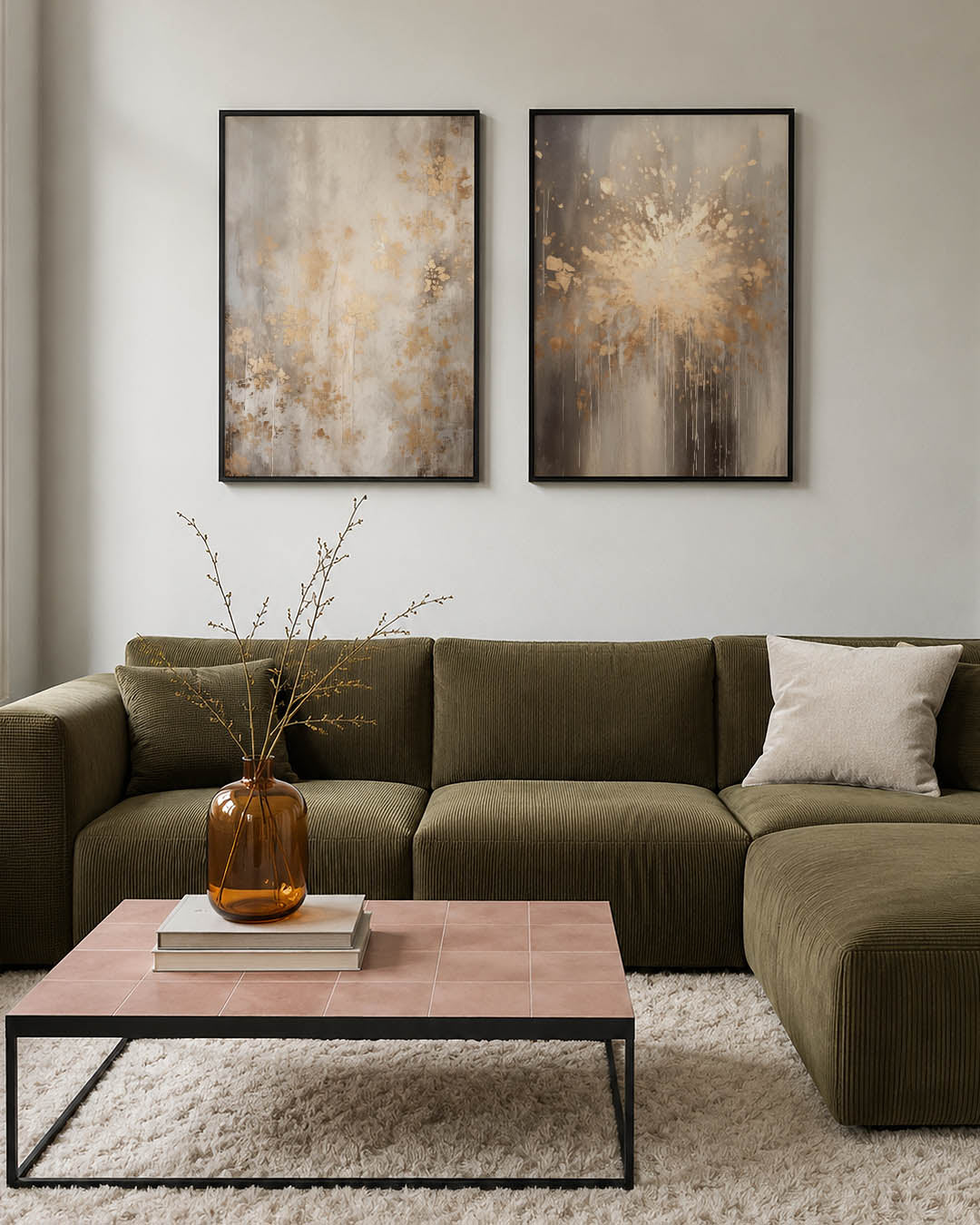Gouden bloemnevel Posterset