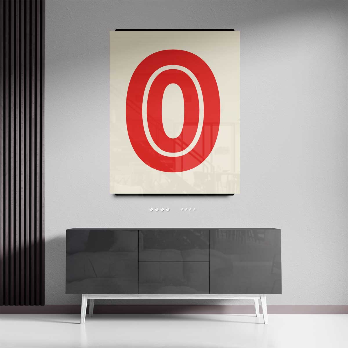 Retro Stijlvolle Rode O Kunstwerk-canvas-dibond-plexiglas-wanddecoratie-WallArtistic