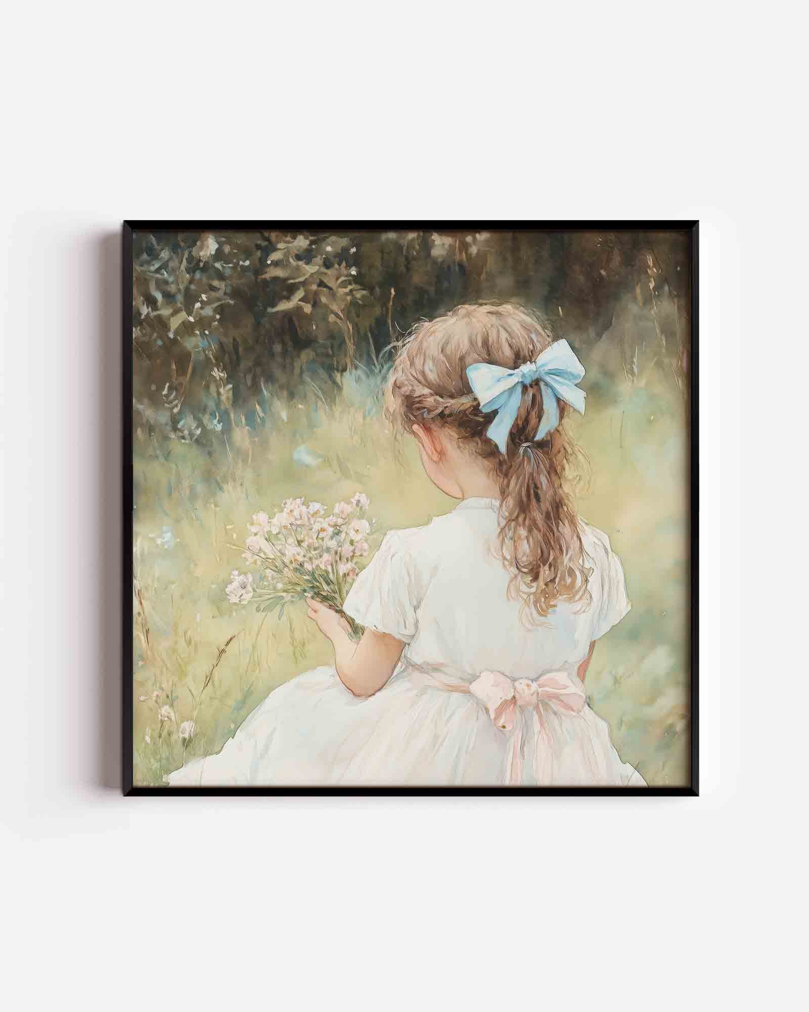 Meisje met bloemen Poster