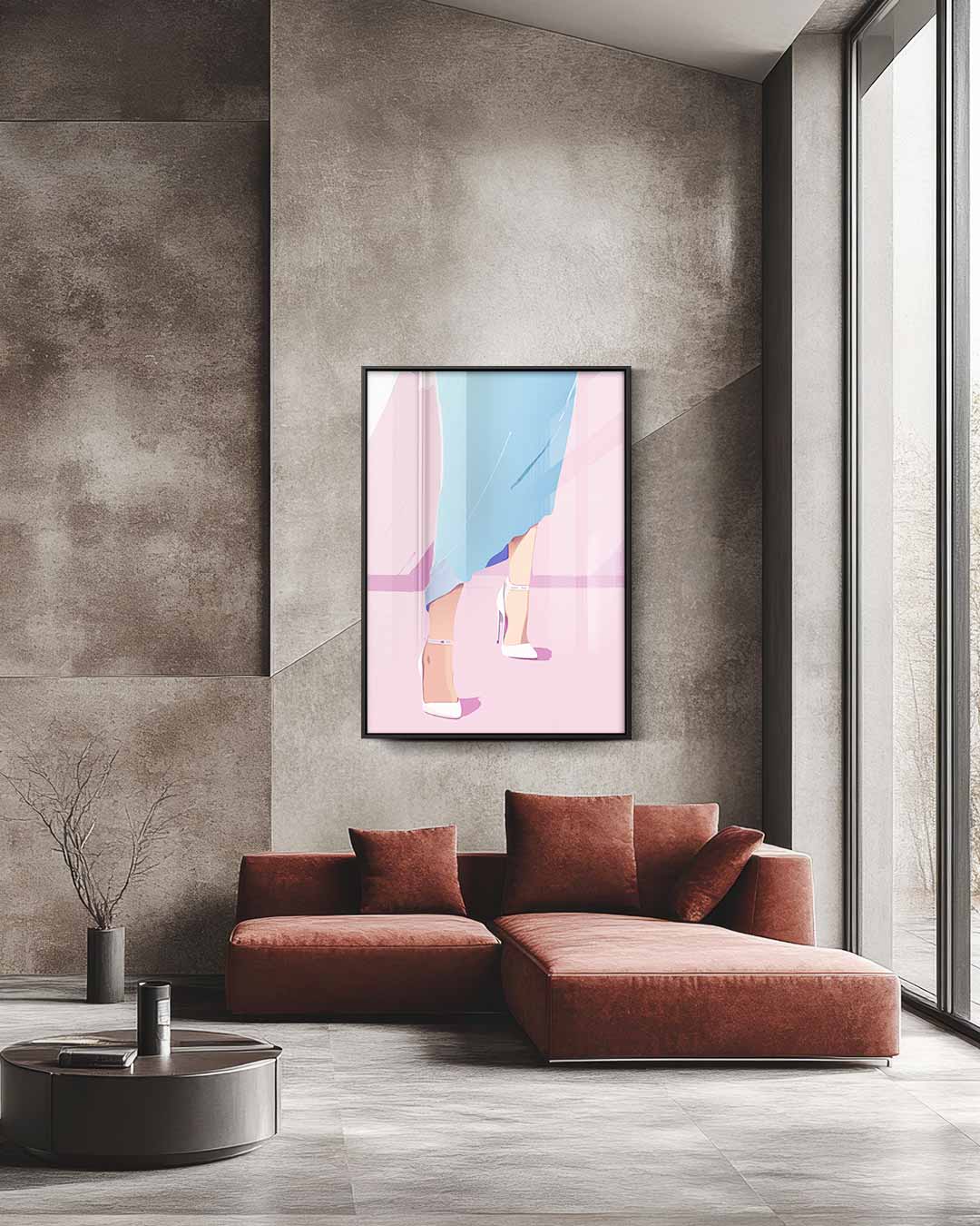 Elegantie in Pastel Kunstwerk-canvas-dibond-plexiglas-wanddecoratie-WallArtistic
