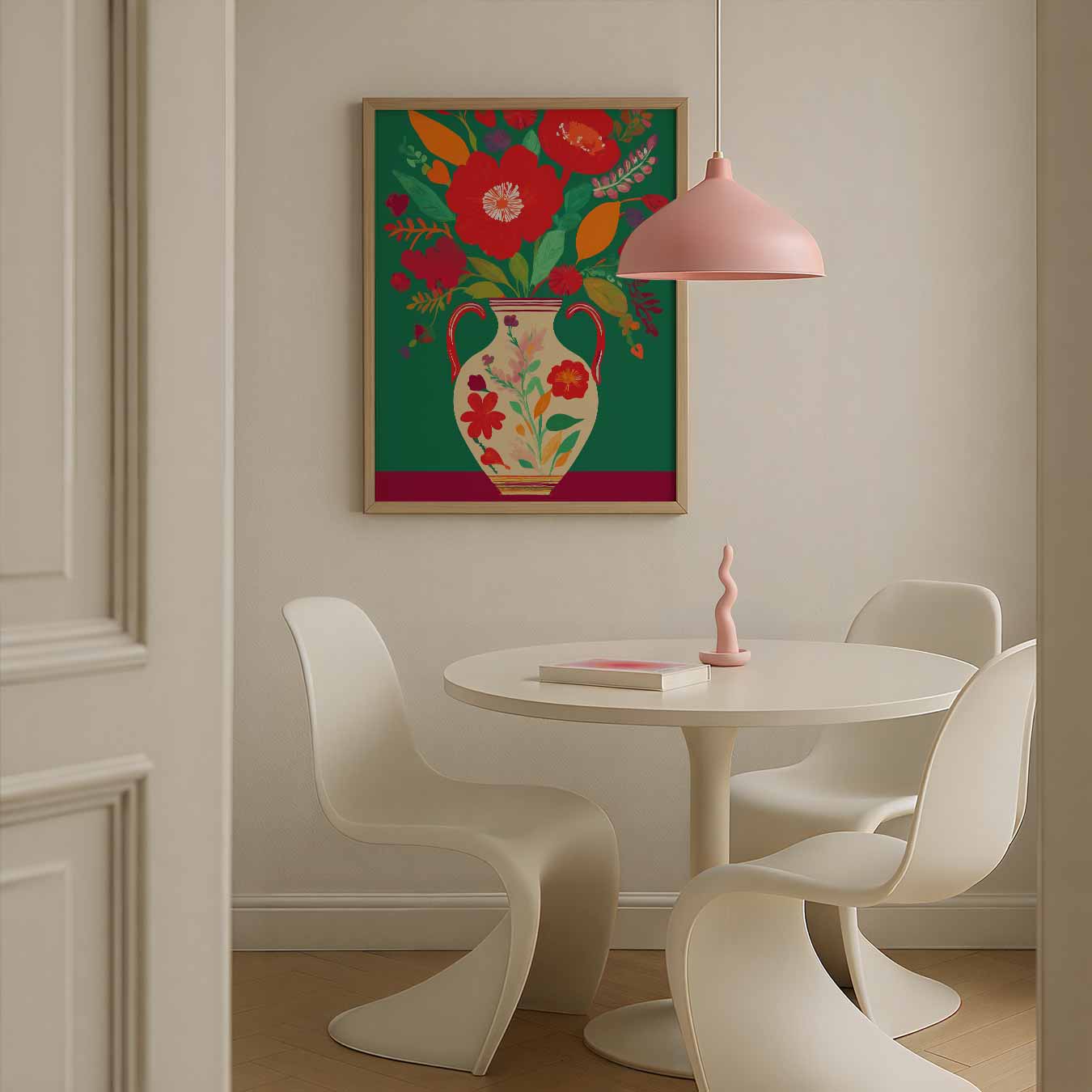 Bloemenpracht in Vintage Vaas Poster-WallArtistic