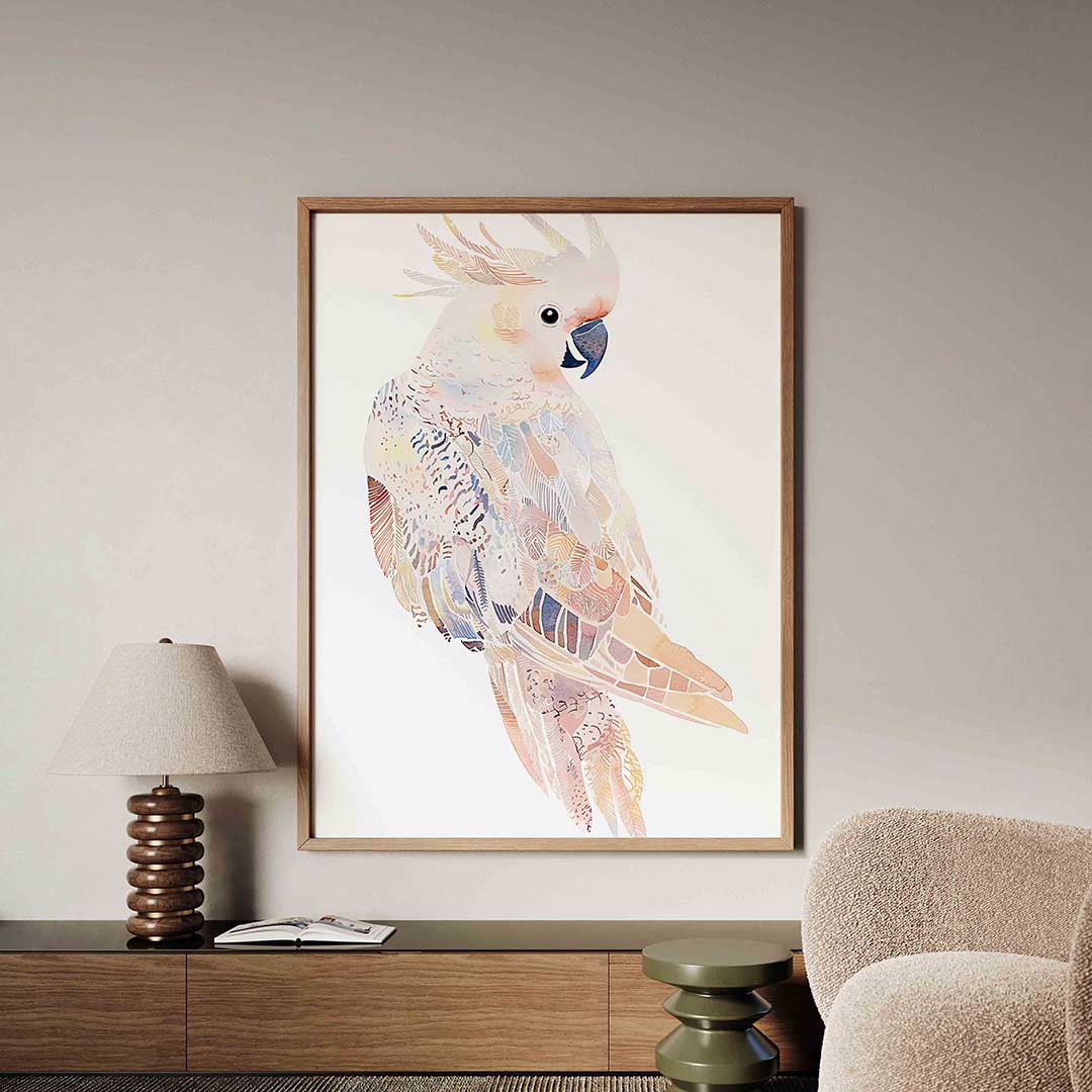 Papegaai in pastel Poster