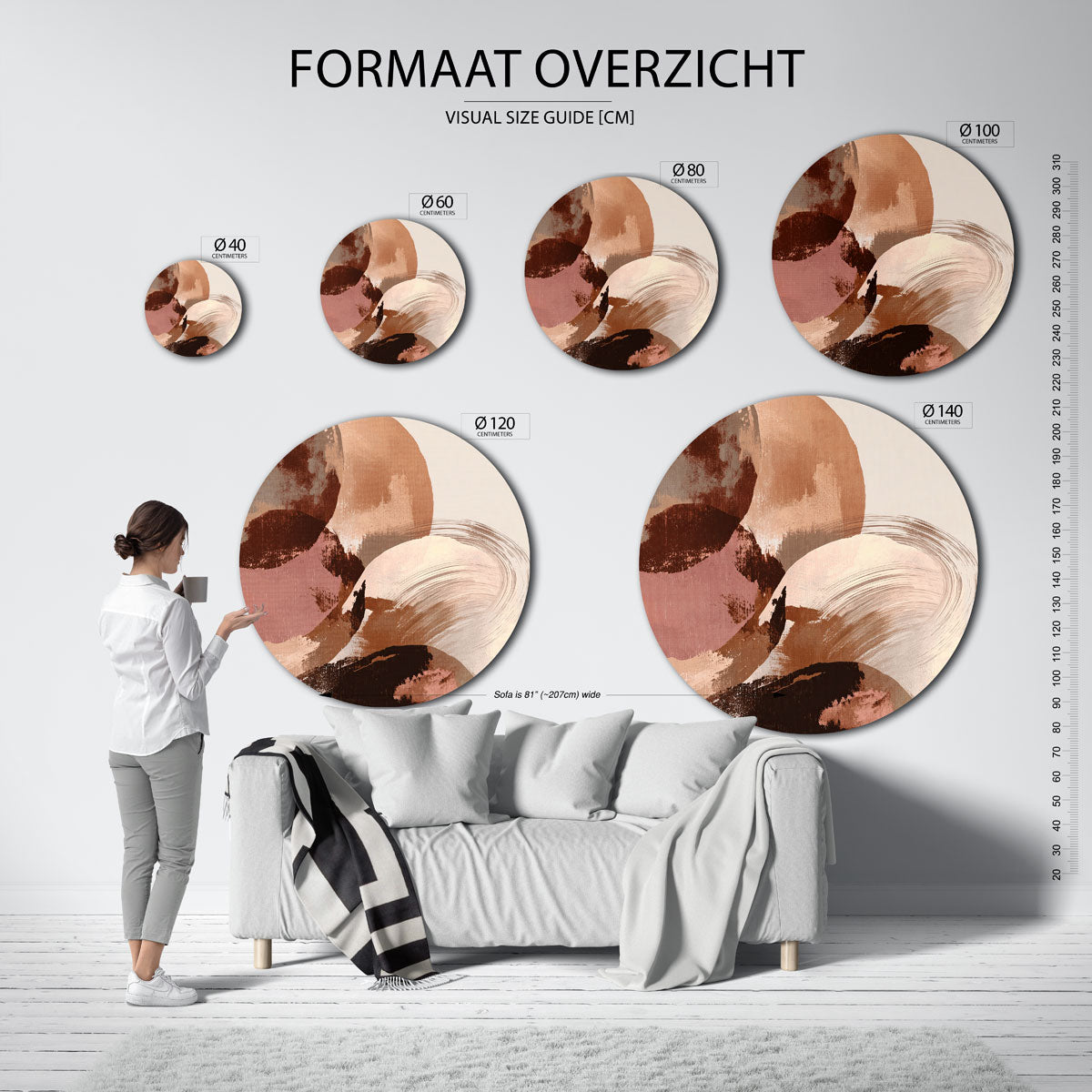 Abstracte vormen Muurcirkel