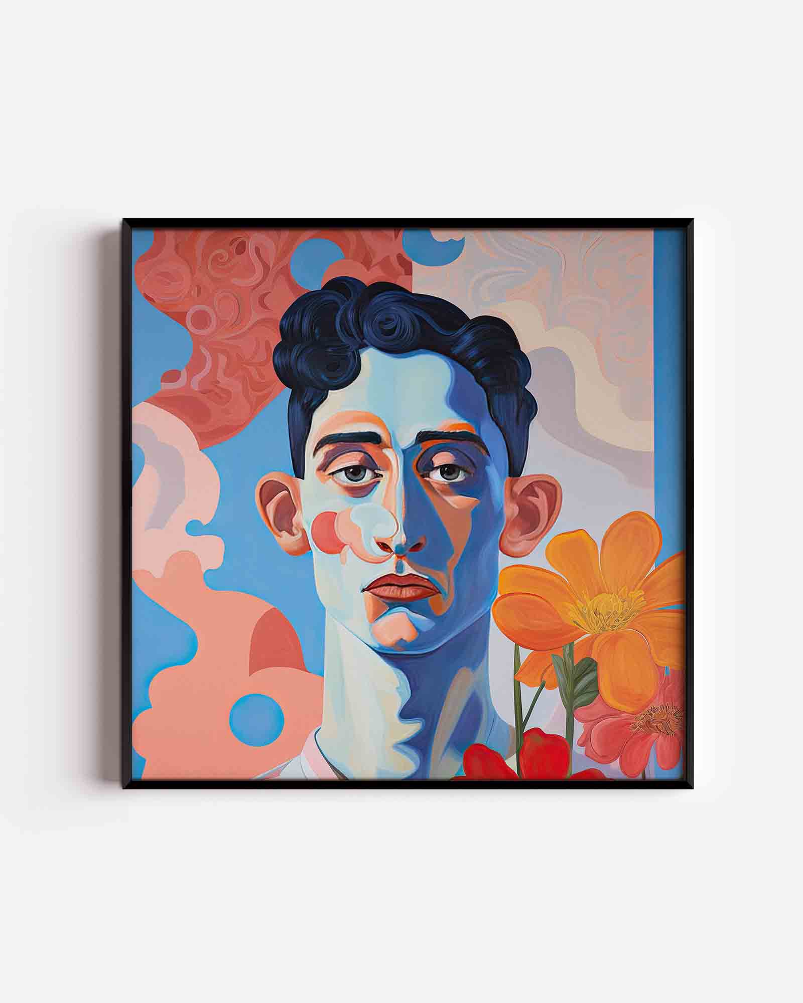 Portret met bloemen Poster