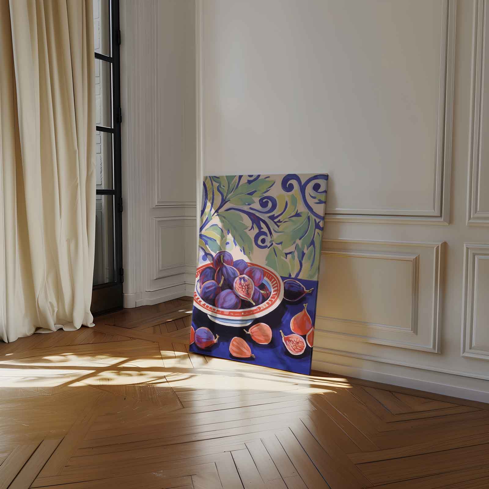 Kleurrijk Stilleven met Vijgen Kunstwerk-canvas-dibond-plexiglas-wanddecoratie-WallArtistic