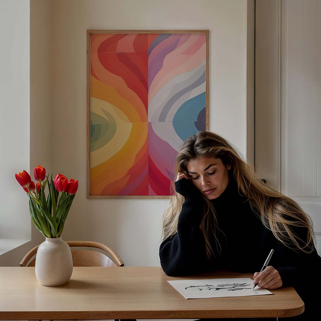 Kleurenexplosie Wandposter-WallArtistic