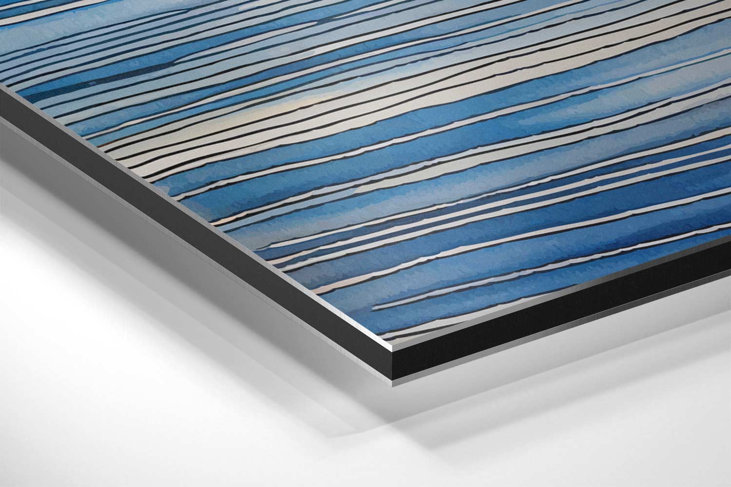 Blauwe Lijnen Zen Kunstwerk-canvas-dibond-plexiglas-wanddecoratie-WallArtistic