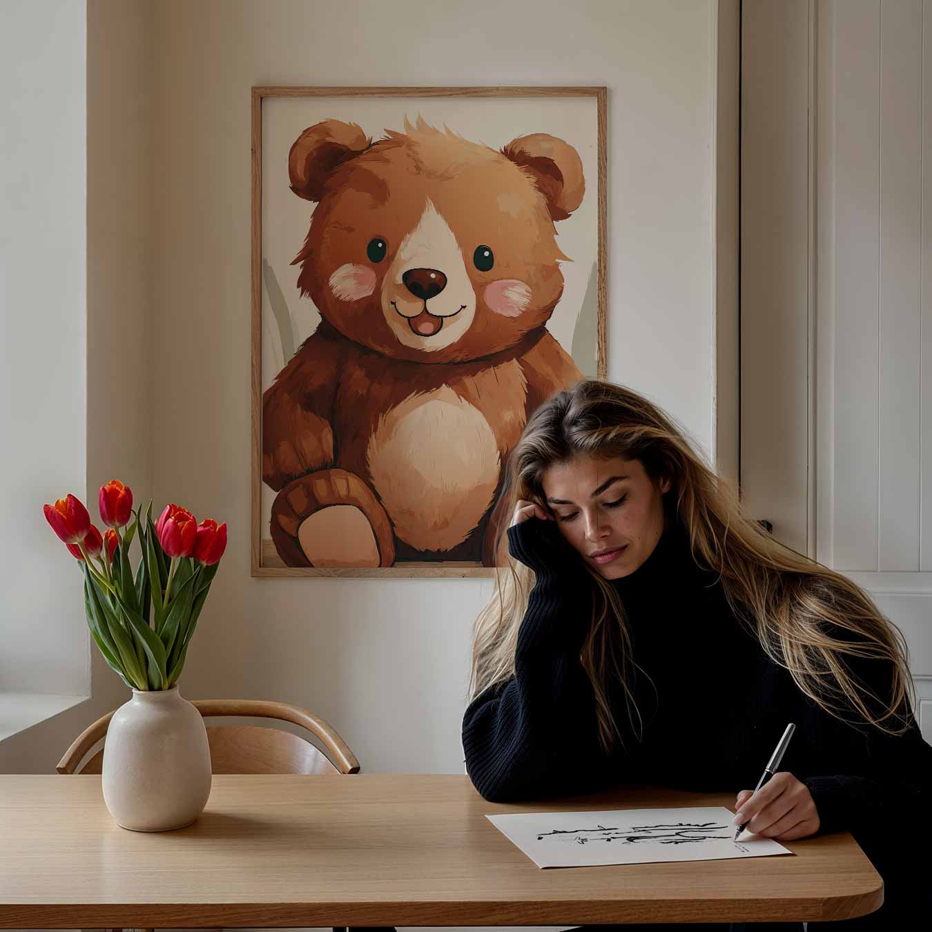Schattige Knuffelbeer Poster