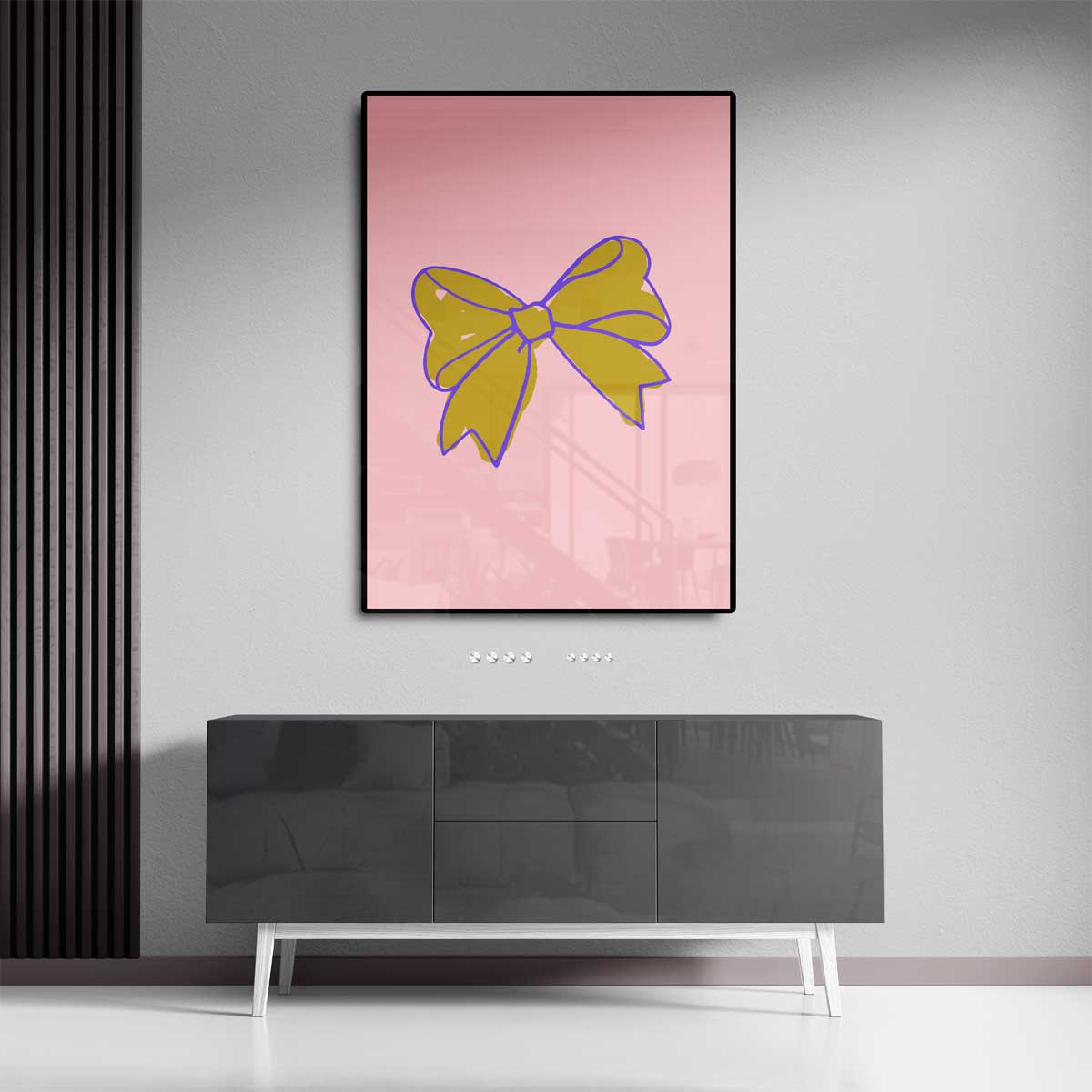 Vrolijke Strik Kunstwerk-canvas-dibond-plexiglas-wanddecoratie-WallArtistic