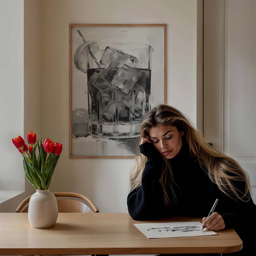 Elegante Cocktailglas Poster-WallArtistic