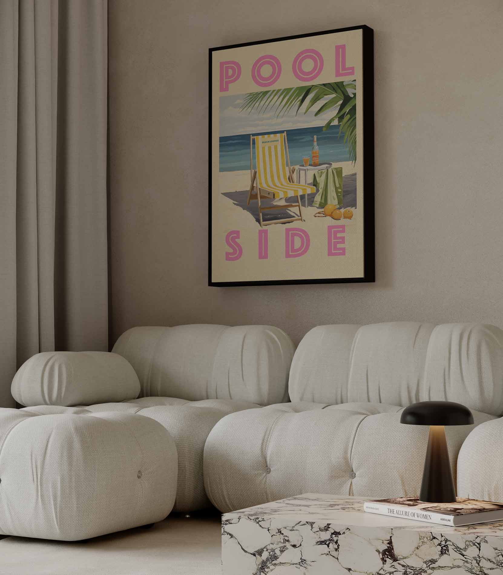 Zomerstrand Lounge Kunstwerk-canvas-dibond-plexiglas-wanddecoratie-WallArtistic