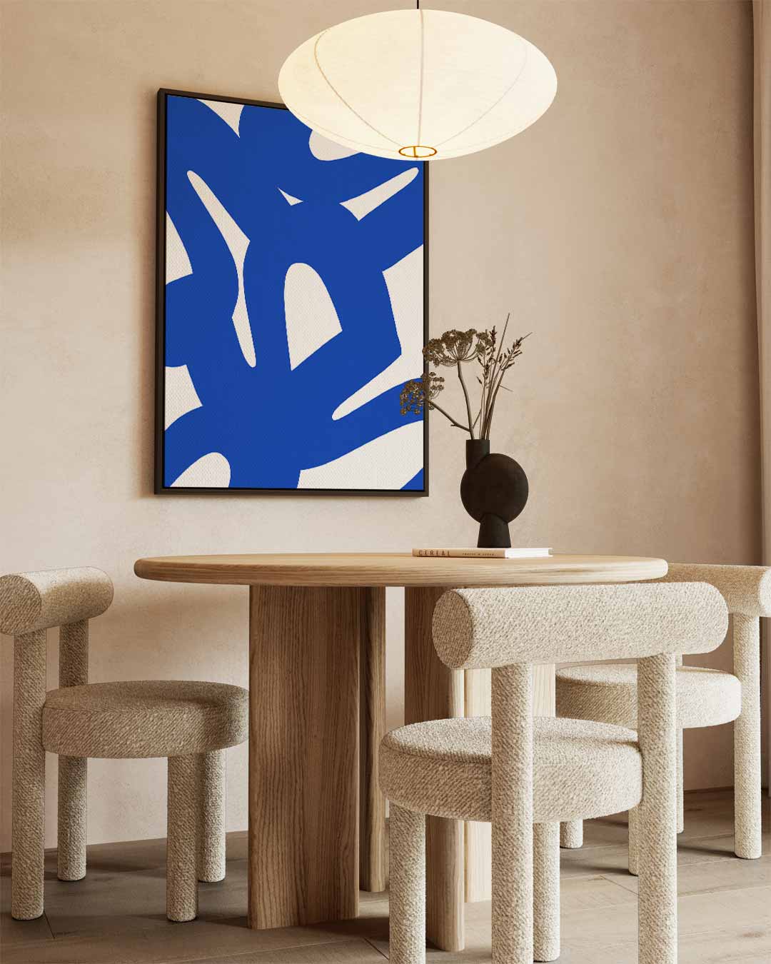 Dynamische Blauwe Krabbels Kunstwerk-canvas-dibond-plexiglas-wanddecoratie-WallArtistic