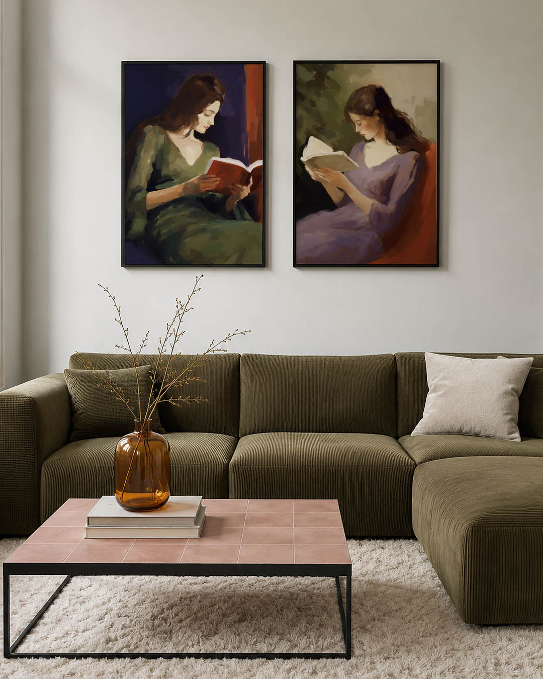 Lezende vrouw Posterset